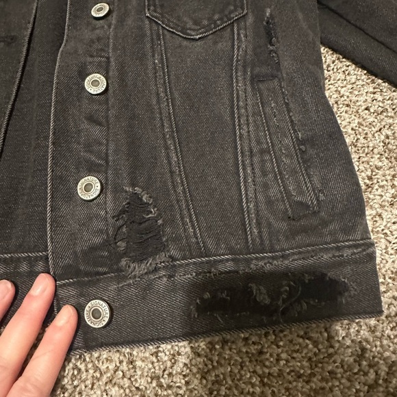 Signature8 distressed black jean jacket - Picture 4 of 7